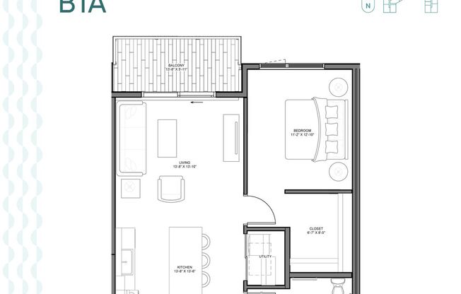 1 bed, 1 bath, 781 sqft, $1,655, Unit 103N