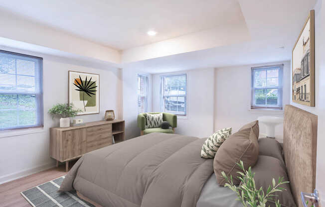 Bedroom with Hard Surface Flooring