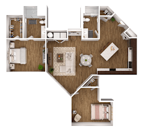 2 beds, 2 baths, 1,159 sqft, $1,700