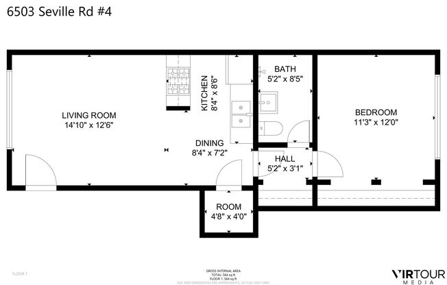 1 bed, 1 bath, 600 sqft, $2,608.2, Unit 3