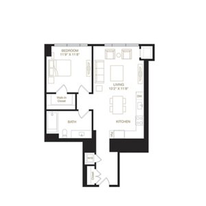 1 bed, 1 bath, 765 sqft, $3,560