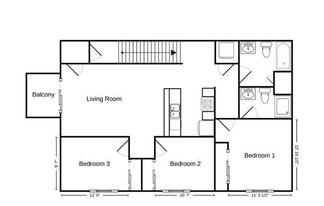 3 beds, 2 baths, 1,186 sqft, $1,585, Unit AL 2013-50