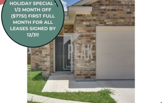 HOLIDAY SPECIAL - 1/2 MONTH OFF ($775!) FIRST FULL MONTH FOR ALL LEASES SIGNED BY 12/31!