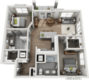 2 beds, 2 baths, 1,114 sqft, $2,721