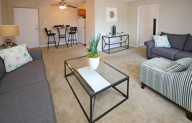 Model Living Area at Edgewater Landing Apartments in Cleveland OH