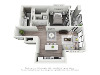 1 bed, 1 bath, 760 sqft, $2,150