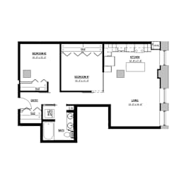 2 beds, 1 bath, 795 sqft, $2,065