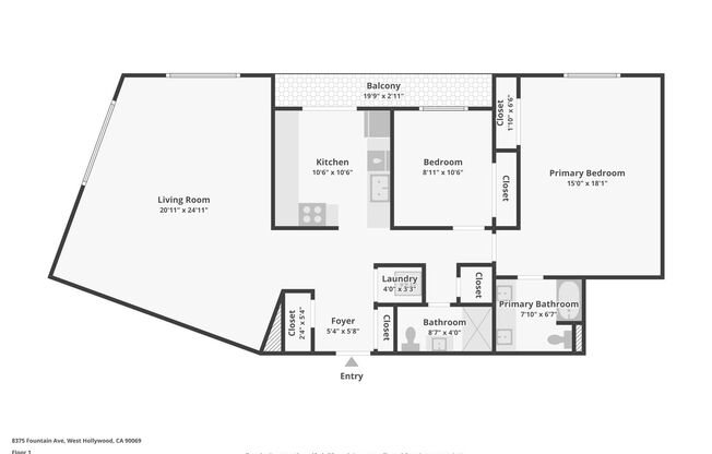 2 beds, 2 baths, 1,125 sqft, $2,948, Unit 110