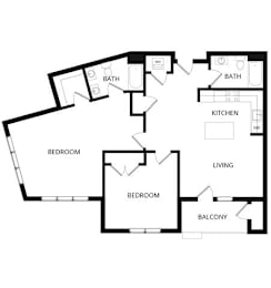 2 beds, 2 baths, 1,245 sqft, $1,915