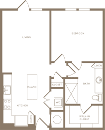 1 bed, 1 bath, 748 sqft, $1,886