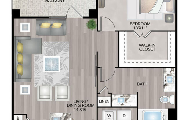 1 bed, 1 bath, 944 sqft, $1,388