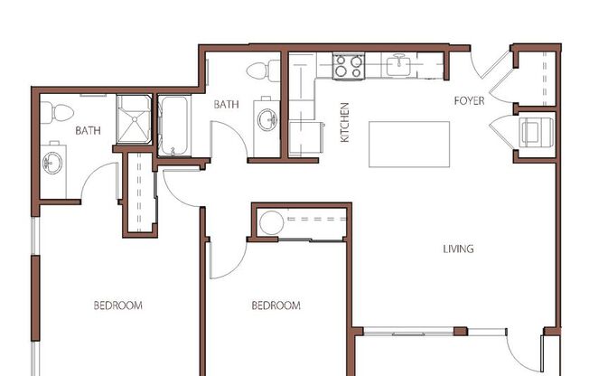 2 beds, 2 baths, $2,300, Unit Unit B215