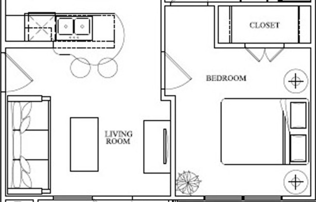 1 bed, 1 bath, 504 sqft, $781