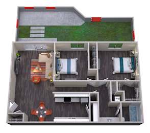 2 beds, 1 bath, 725 sqft, $1,336