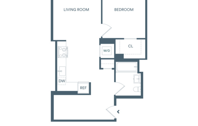 1 bed, 1 bath, $3,250, Unit 411E