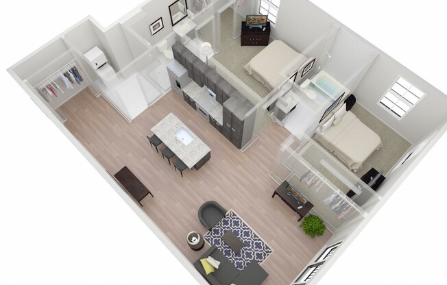 2 beds, 2 baths, 1,140 sqft, $1,904, Unit B-101
