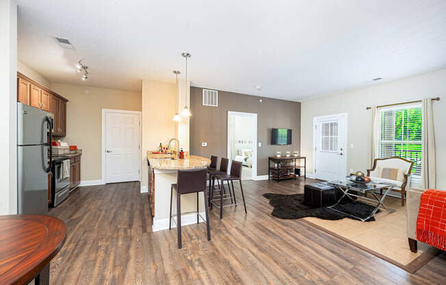 a view of a living room from the top of a glass table