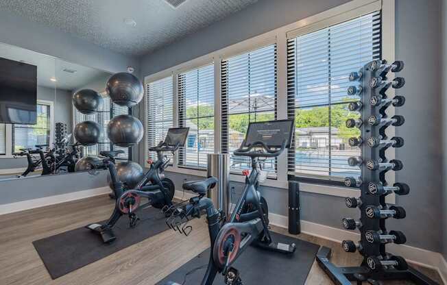 Gym at Evolve at Parkway Apartment Homes, North Carolina