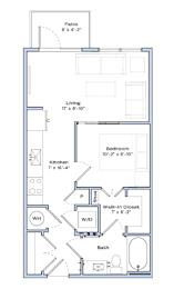 1 bed, 1 bath, 576 sqft, $1,537