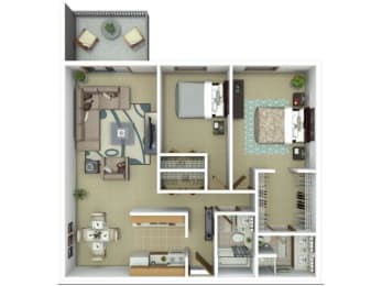 2 beds, 2 baths, 995 sqft, $1,560