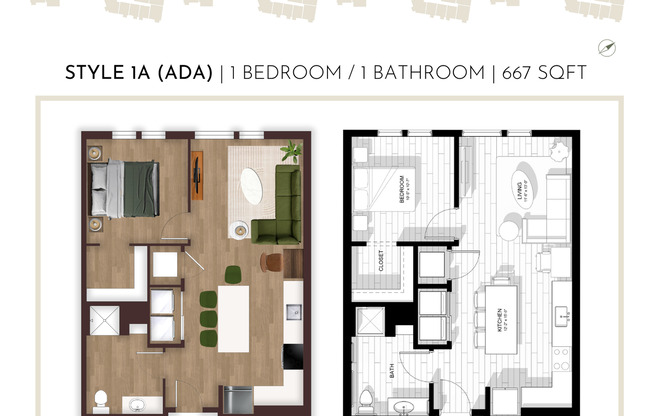 1 bed, 1 bath, 667 sqft, $1,790