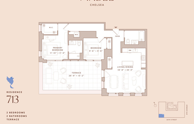 2 beds, 2 baths, $12,000, Unit 713