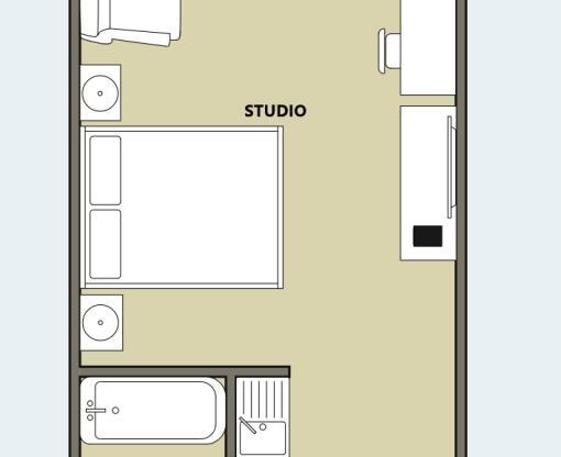 1 bed, 1 bath, 420 sqft, $2,080