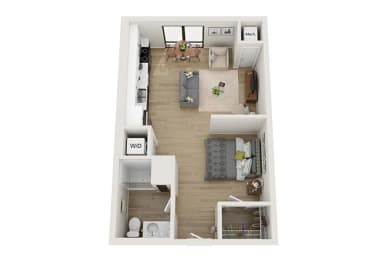 Studio, 1 bath, 560 sqft, $940