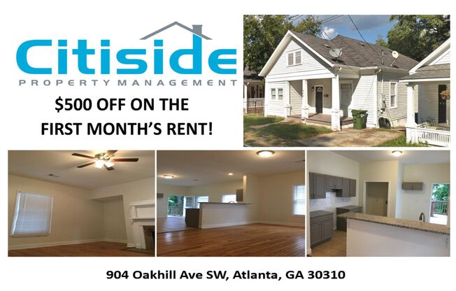 3 Bed 2 Bath in Atlanta!---Special offer: Get $500 Off Your First Month’s Rent!