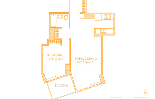 1 bed, 1 bath, $4,575, Unit 22D