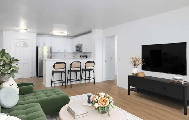 Living Room with Hard Surface Flooring