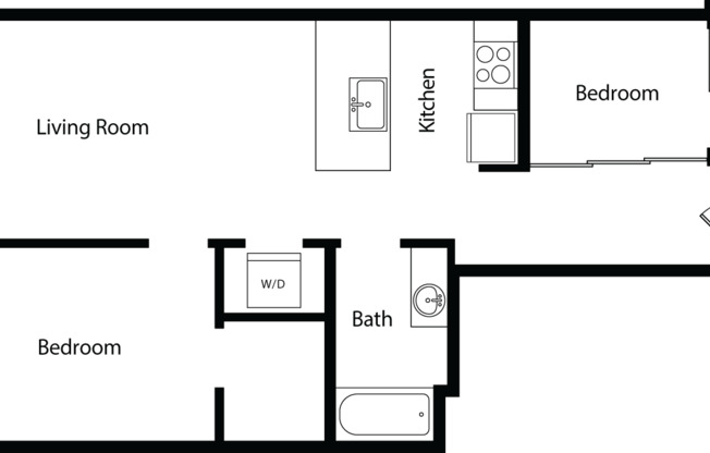 2 beds, 1 bath, 797 sqft, $2,494, Unit 434