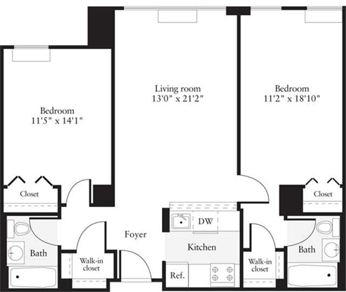 2 beds, 2 baths, 1,023 sqft, $4,565, Unit 0915