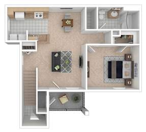 1 bed, 1 bath, 734 sqft, $1,021