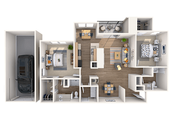 2 beds, 2 baths, 1,276 sqft, $1,734