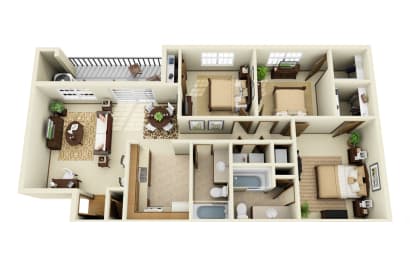 3 beds, 2 baths, 1,250 sqft, $2,405