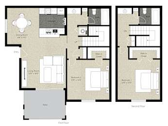 2 beds, 2 baths, 1,174 sqft, $3,410