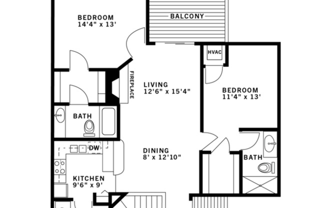 2 beds, 2 baths, 1,175 sqft, $1,835, Unit 2606C302