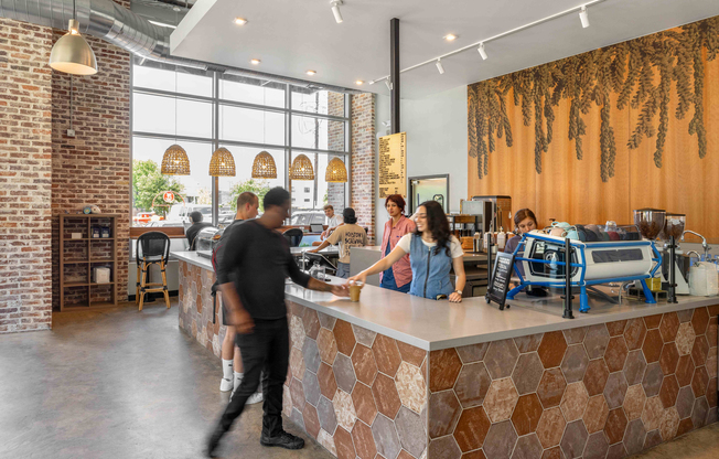 Enjoy beverages from Blue Tile Coffee with neighbor service and resident area discounts each Monday.