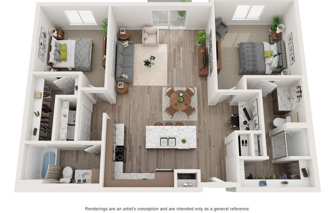 2 beds, 2 baths, 1,214 sqft, $1,545, Unit 1635-317