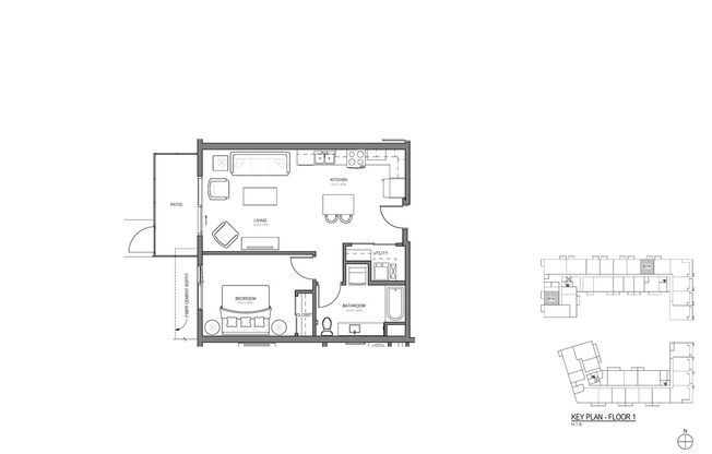 1 bed, 1 bath, 744 sqft, $1,395, Unit 115-A