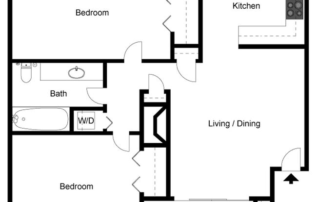 2 beds, 1 bath, 938 sqft, $1,750, Unit 303