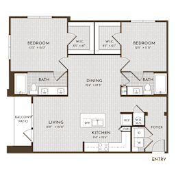 2 beds, 2 baths, 1,209 sqft, $1,739