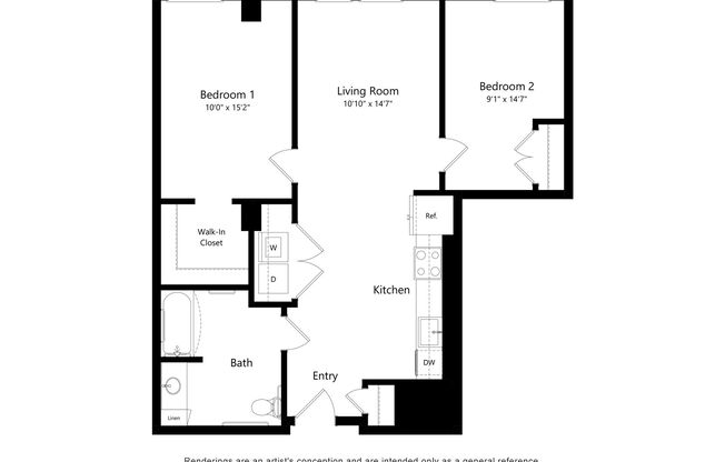 2 beds, 1 bath, 920 sqft, $2,830, Unit 1201