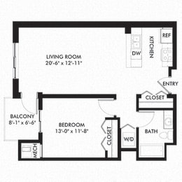 1 bed, 1 bath, 763 sqft, $1,695