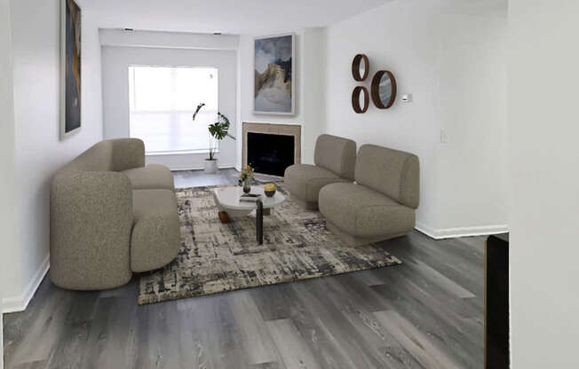 Renovated Living Room at Cascades Suites