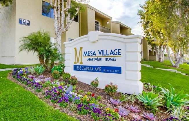 Mesa Village Apartments Exterior Front Sign