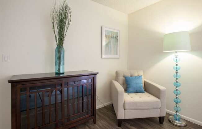 Living room at Saguaro Villas Apartments in Tucson AZ September 2020