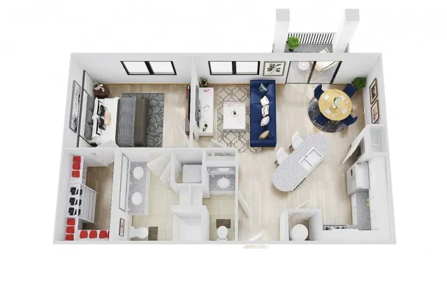 1 bed, 1.5 baths, 816 sqft, $1,674