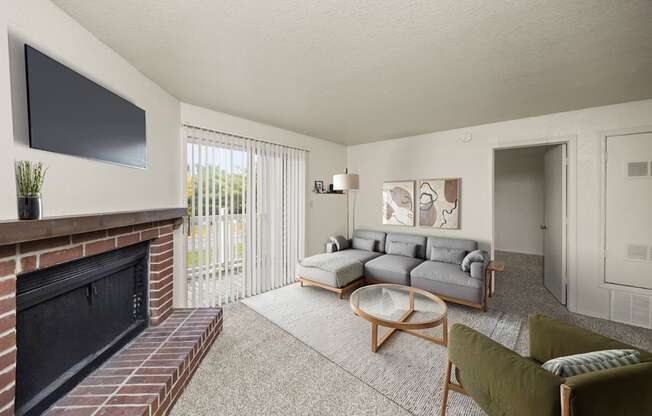 Living Room with Fireplace